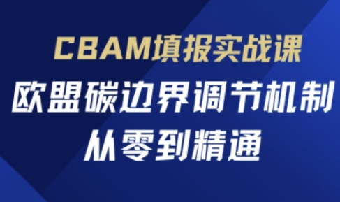 CBAM填报实战课，欧盟碳边界调节机制，从零到精通-鸿盛达人