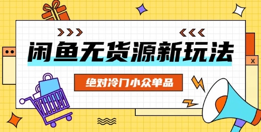 闲鱼无货源冷门单品项目，绝对冷门小众单品-鸿盛达人