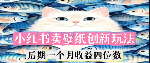 小红书卖壁纸创新玩法，后期一个月收益四位数-鸿盛达人
