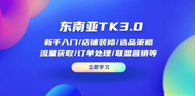 （14208期）东南亚TK3.0：新手入门/店铺装修/选品策略/流量获取/订单处理/联盟营销等-鸿盛达人