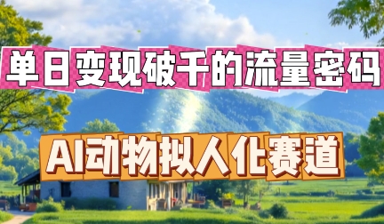 单日变现破k的流量密码，AI动物拟人化赛道-鸿盛达人