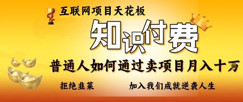 互联网项目天花板，知付付费项目，普通人如何通过卖项目月入十个，拒绝韭菜【揭秘】-鸿盛达人
