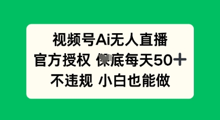 视频号AI无人直播，官方授权  每天50+，不违规 小白也能做-鸿盛达人