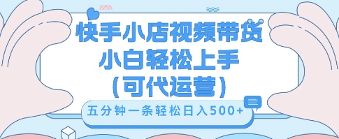 快手视频带货挣佣金，从开通到发布挂链接，小白轻松学会，5分钟搬运一条，轻轻松松日入5张【揭秘】-鸿盛达人