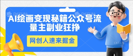 AI绘画变现秘籍：公众号流量主副业狂挣，网创人速来掘金-鸿盛达人