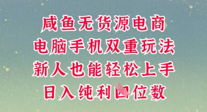 咸鱼无货源电商，多种运营方式，带你从零到一拿结果，可做代运营，也可软件一键发布【揭秘】-鸿盛达人