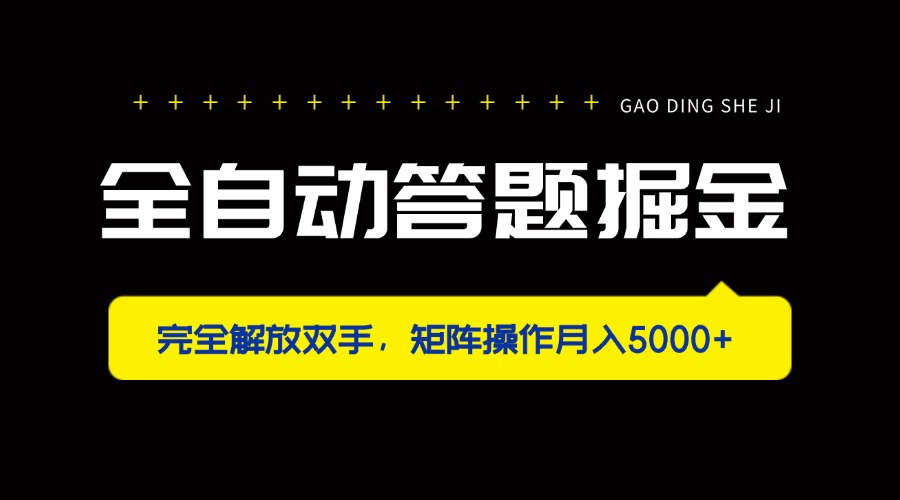 （14337期）全自动答题掘金，完全解放双手，矩阵操作月入5000+-鸿盛达人