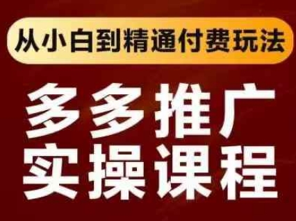 拼多多推广实操课程，从小白到精通付费玩法-鸿盛达人