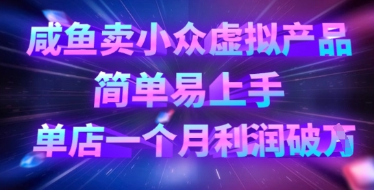咸鱼卖小众虚拟产品，简单易上手，单店一个月利润破W-鸿盛达人